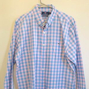 Vineyard Vines Classic Slim Fit Tucker Shirt Men's Large Pink/Blue Lrg Plaid